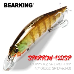 Bearking 120mm 18g SP jerkbaits modelo caliente Señuelos de pesca cebo duro diferentes colores para elegir pececillo calidad profesional minnow
