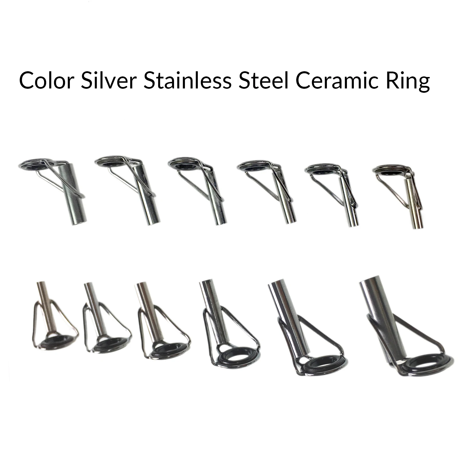 Kit de reparación de puntas de guía de caña de pescar, anillos de ojo DIY, marcos de acero inoxidable, anillo de guía de pesca de cerámica, 3,0mm-4,5mm, 30 unids/lote por caja - imagen 5