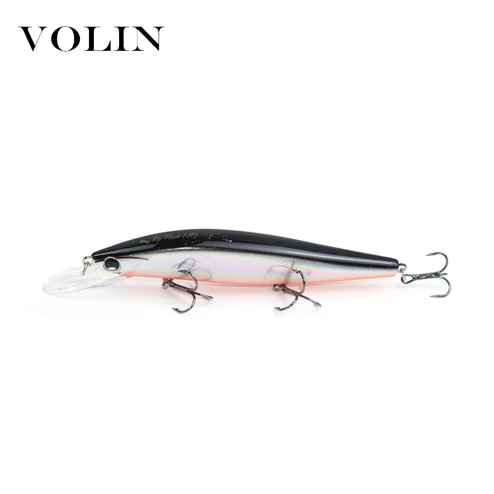 Volin-señuelo de pesca flotante para pececillos, 1 unidad, Wobbler, Lucio, cebos de aguas poco profundas, 115mm, 14,5g, con 3 ganchos de pesca - imagen 5
