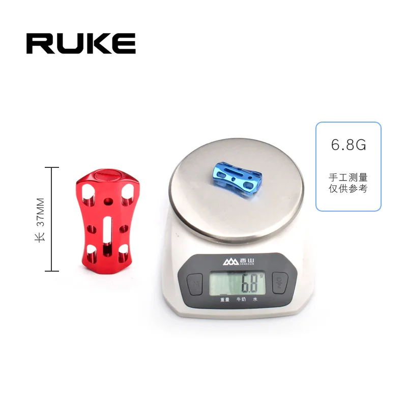 RUKE, 1 pieza, perilla de mango de carrete de pesca, materiales de aleación de aluminio, 6,8 g/unidad, accesorio DIY, incluye 2 uds., traje de rodamientos, carrete D/S, accesorios DIY - imagen 3