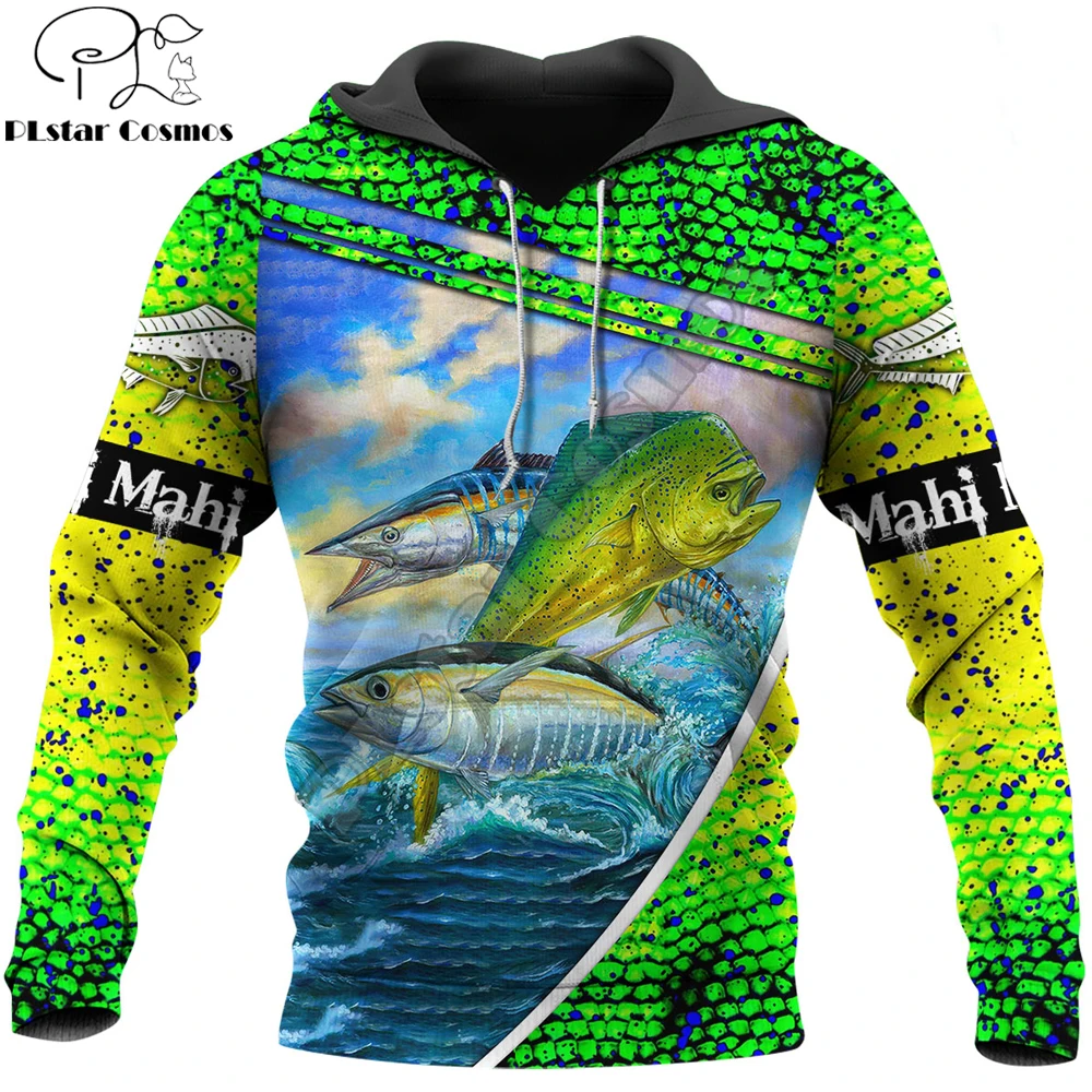 Mahi-Sudadera con capucha y estampado 3D para hombre, ropa de calle Unisex, chaqueta informal con cremallera, Jersey KJ602, otoño - imagen 4