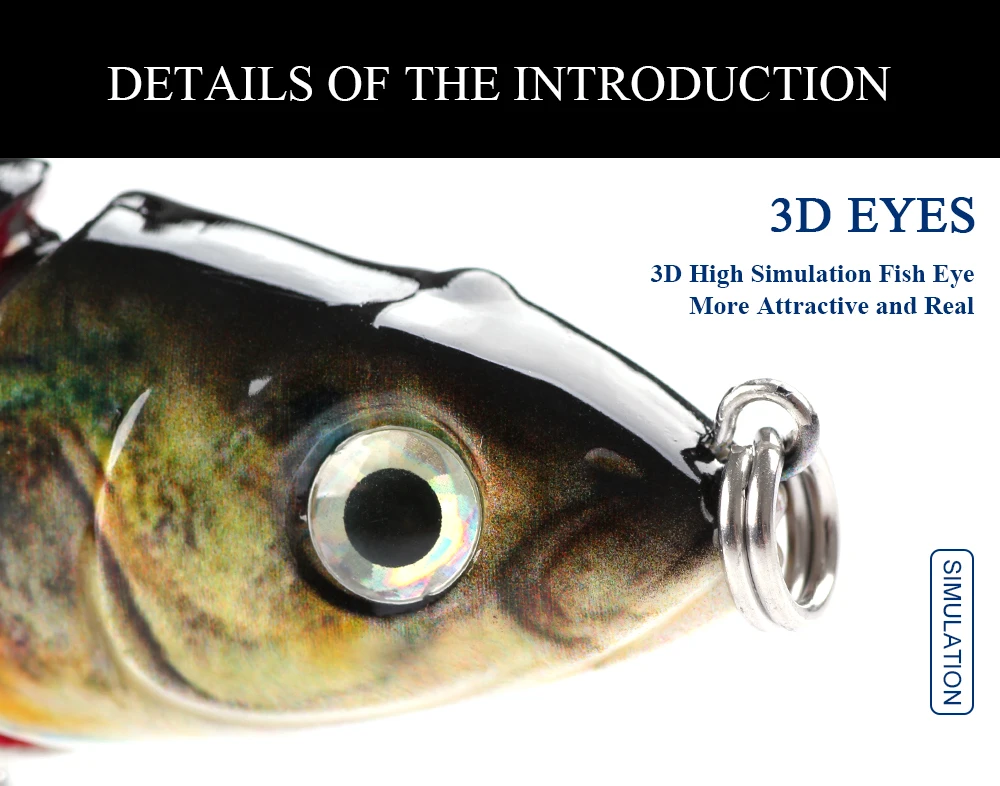 Experimente el encanto de los ojos en 3D con los ojos de peces de alta simulación para una aventura de pesca más atractiva y realista