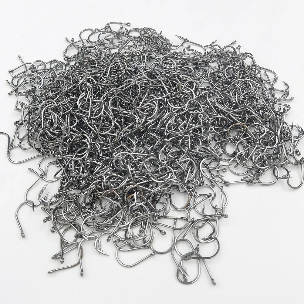 Anzuelos de púas de acero de alto carbono, accesorios de anzuelo de pescado de ojos, alimentador de mar para equipos de pesca, artículos de aparejos de carpa, 50 piezas - imagen 4