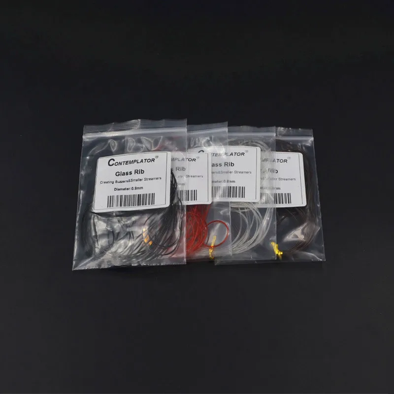 1,0mm/0,8mm 3 metros atado de moscas ninfa costilla de vidrio moscas Material del cuerpo 8 colores vidrio mágico redondo envoltura de cuna en V zumbadores más grandes - imagen 5