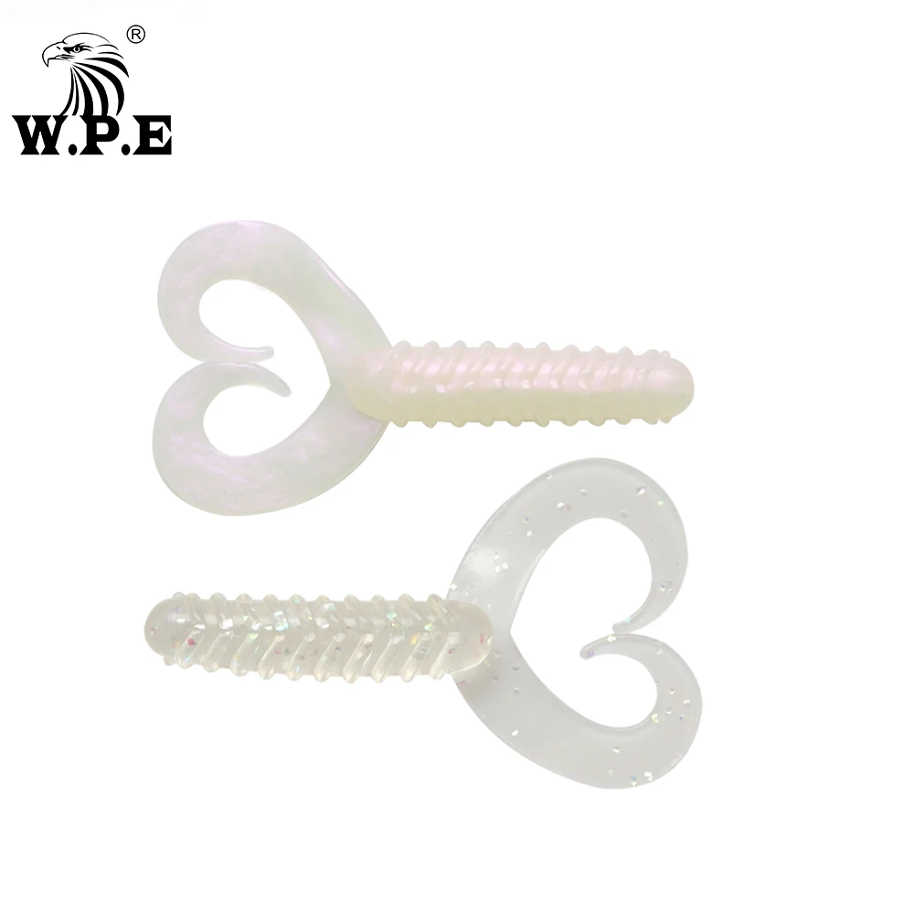 W.P.E-señuelo de pesca Multicolor, 5 unidades/lote, 75mm, cola bifurcada de silicona, pesca de carpa, goma, cuerpo suave, plantilla de cebo para nadar, 2021 - imagen 5