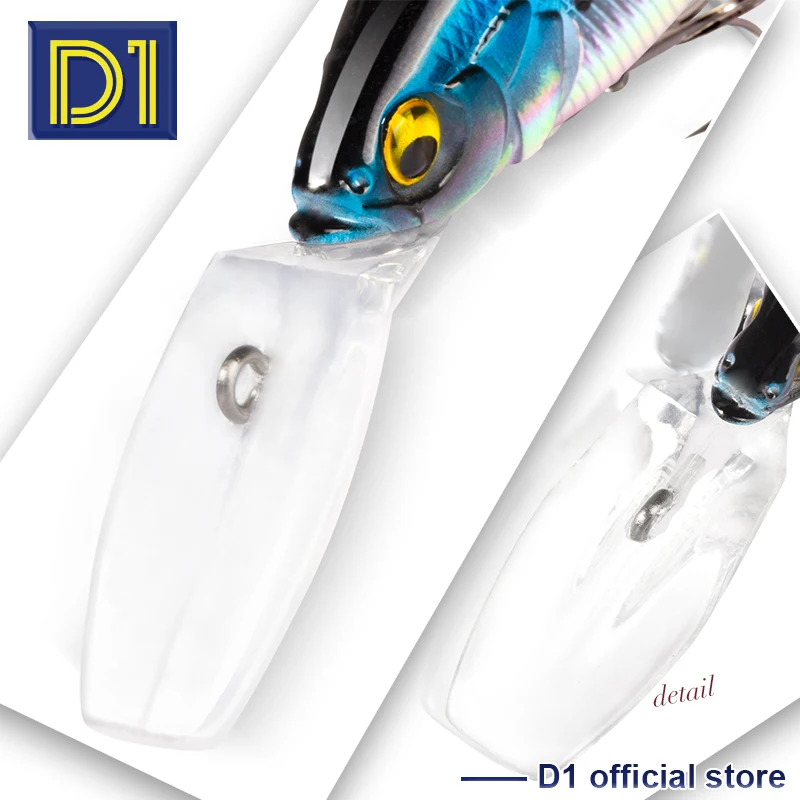 D1 Wobblers para señuelo de Lucio, cebo duro Artificial para perca, 80mm, 11,5g - imagen 5