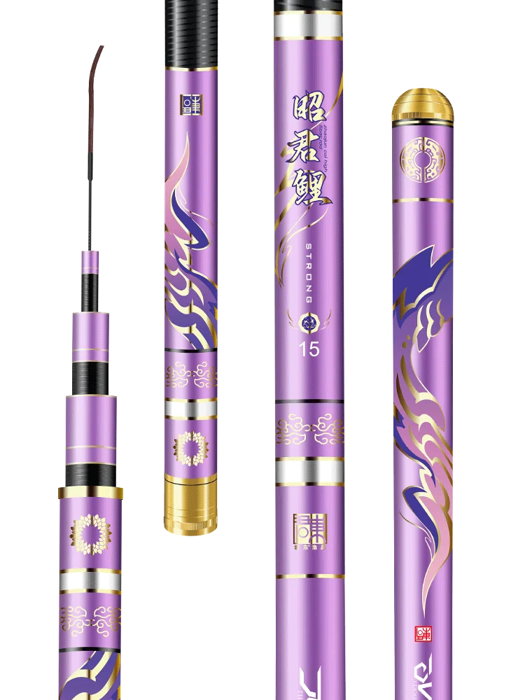 Caña de pescar telescópica de fibra de carbono, ultraligera, superdura, aparejos de Pesca - imagen 5