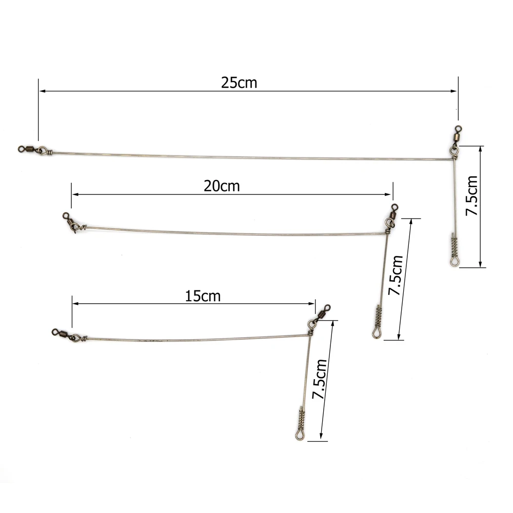 MNFT 12 Uds. Collar de equilibrio de pesca de acero inoxidable Booms pesca en el mar un solo poste equilibrio giratorios broches Collar volador Booms - imagen 4