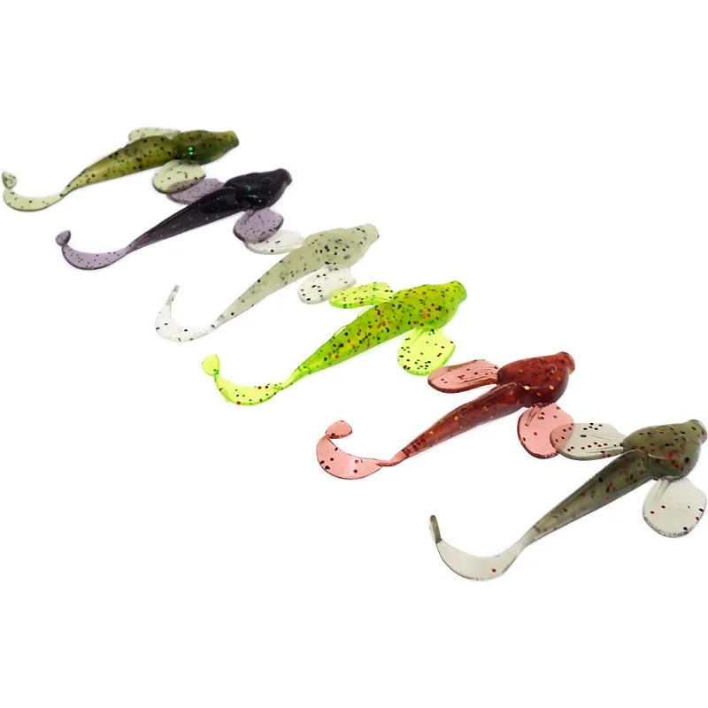 Señuelo de pesca cebo blando 8cm 4,3g cola de hoz señuelos artificiales simulación de gusano de pez lote 6-10 piezas venta - imagen 5