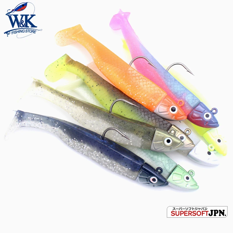 Kit de cebo blando de 11cm, 24g y 9cm, un solo cuerpo suave, 14g, cabeza de plantilla, piscardo, sábalo para Pesca de lubina, señuelo de Pesca, cola oscilante - imagen 3