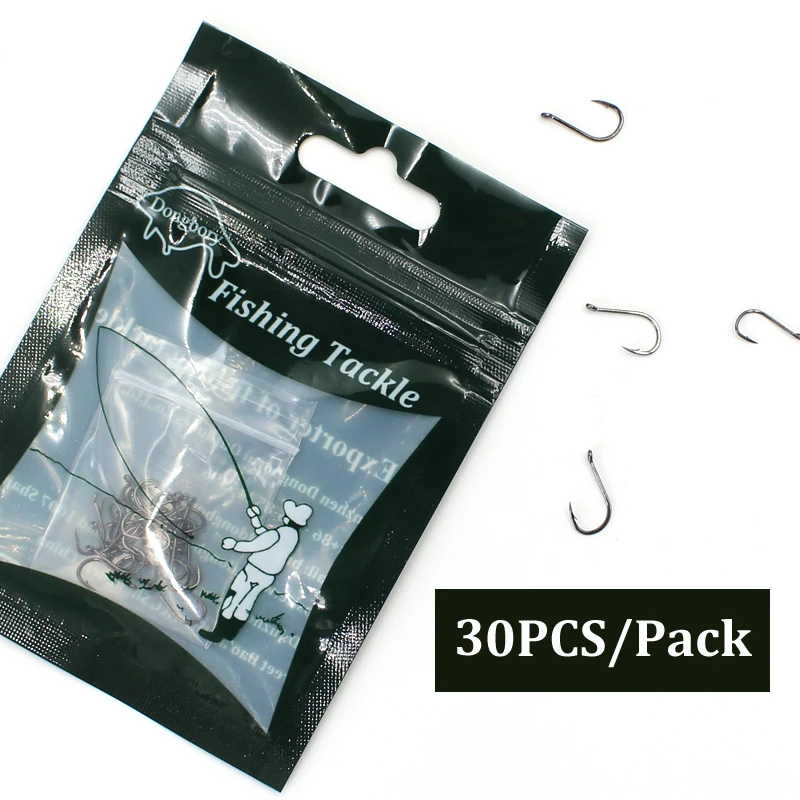 Anzuelos de pesca de carpa, accesorio de acero al carbono, 30 unidades - imagen 4