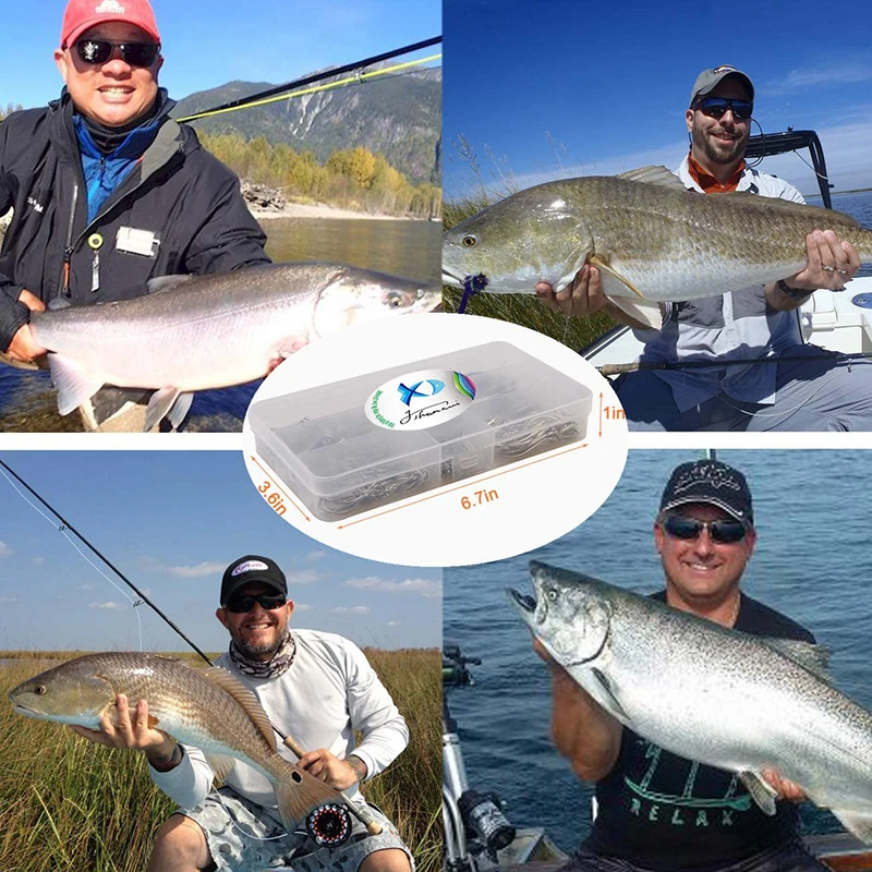 Anzuelos de pesca en Offset, anzuelos afilados de acero inoxidable para agua salada, anzuelo anticorrosión, Kit de anzuelos de pesca 140-1/0, 7/0 unids/lote por caja - imagen 5