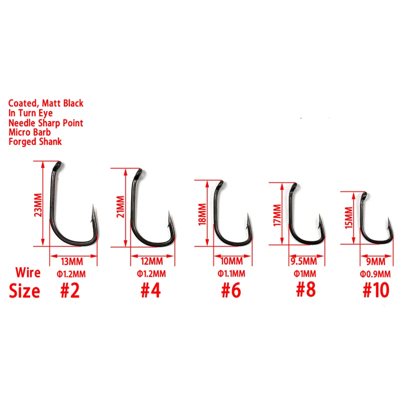 Bimoo-anzuelo de pesca de carpa de acero rico en carbono, 20 piezas, aparejo Terminal de púas con ojo doblado - imagen 3