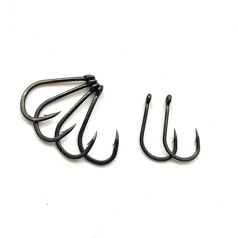 Ganchos de pesca de carpa para aparejos de pelo, anzuelos recubiertos, Micro púas, negro mate, 20 Uds. - imagen 4