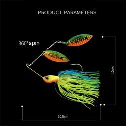 Water Sniper Spinnerbait – Doble pala con skirt