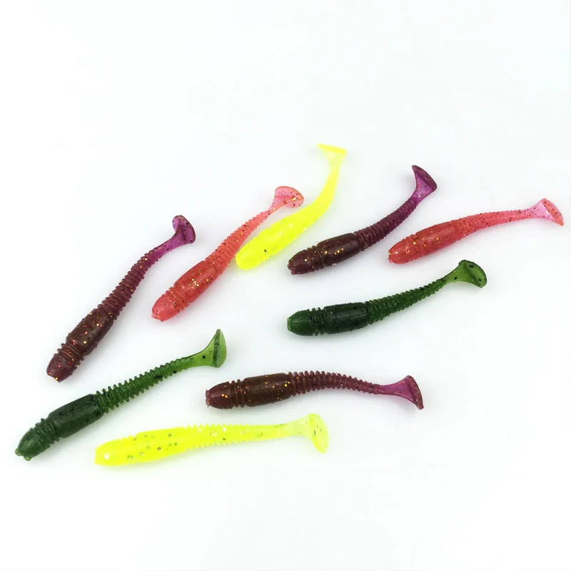 Cebo Artificial de silicona para Pesca de carpa, anzuelo de gusanos blandos, Wobblers, 5cm, 1g, olor a sal, 16 unids/lote - imagen 5