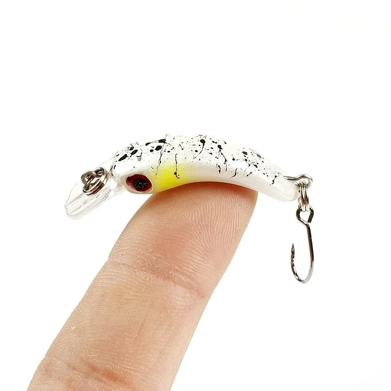 Mini Minnow Wobblers anzuelos triangulares peces Popper aparejos de lubina 3,7 cm/1,5g Señuelos de pesca Crankbait cebo de plástico duro
