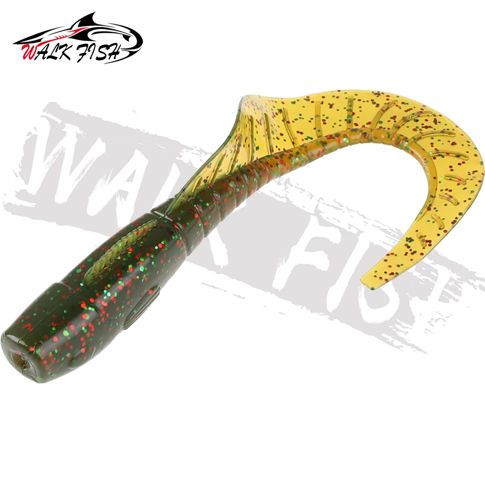 WALK FISH-señuelos de cola larga realistas, 3 uds., 11cm, 13g, señuelos de gusanos artificiales de silicona, cebo suave, Lucio, señuelo para pesca Wobbler - imagen 3