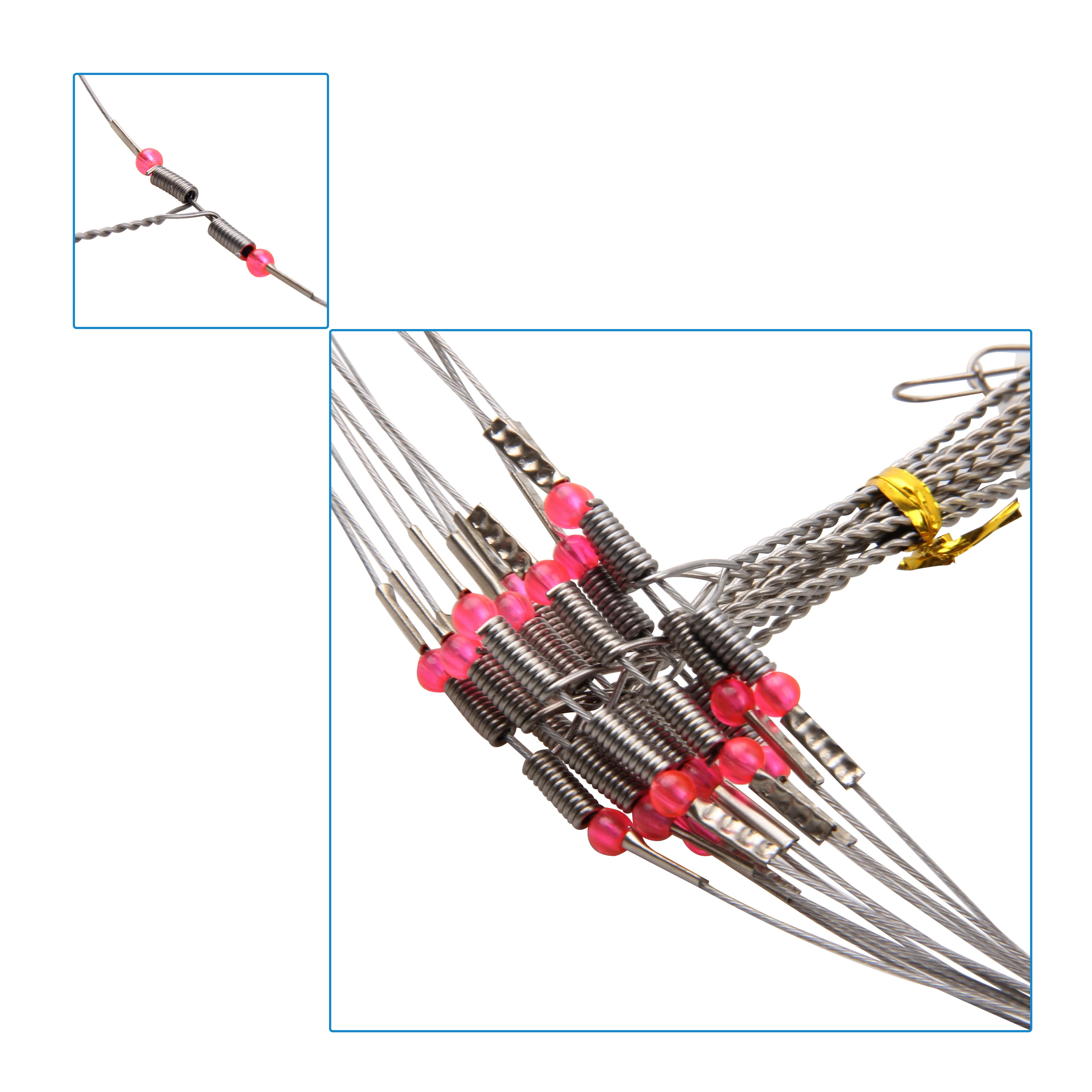 24 Uds 2RD 3RD líder de alambre de acero de pesca antienrollado con líderes de presión giratorios señuelos anzuelos de cebo conector de pesca - imagen 3