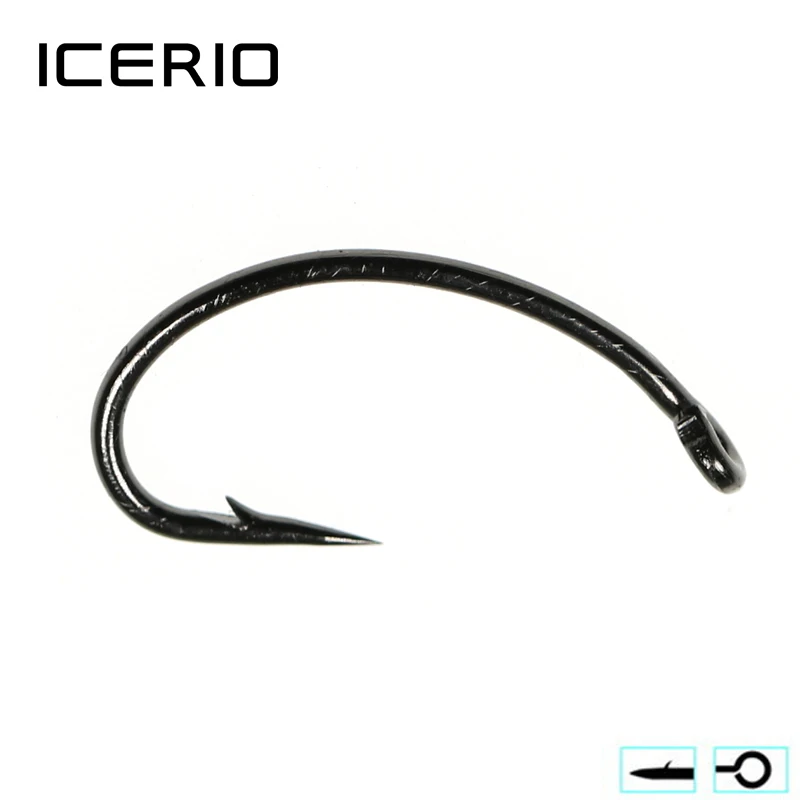 ICERIO-anzuelo de pesca con mosca, anzuelo de 500 piezas, ninfa, Bug, gambas, Pupae, larvas, Caddis, #8 ~ #16 - imagen 3