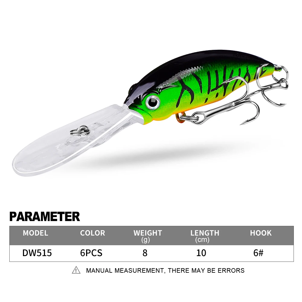 PROBEROS-SEÑUELOS DE Pesca DE pececillos, cebos duros flotantes artificiales, Wobbler, Crankbait, carpa, perca, aparejos de Pesca, 1 pieza, 10cm-8g - imagen 3