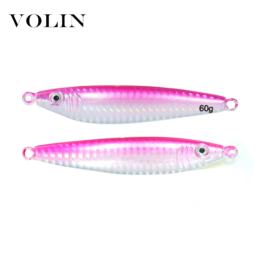 VOLIN Hote-señuelo de pesca de plantilla de Metal, cebo duro para arrastre, aparejos de pesca de lubina, trucha, Jigging, señuelo de agua salada - imagen 5