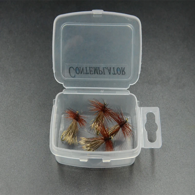 CONTEMPLADOR 4 unids/caja 12 #   Chuck Caddis nymph xilogallo ala de pelo mosca seca cebos imitando insectos señuelos pesca trucha steelhead - imagen 3