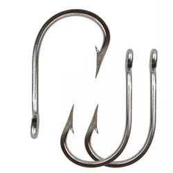 50 Uds 4X anzuelos de pesca de juego grande de acero inoxidable anzuelos de tiburón de agua salada para anzuelos grandes de cocodrilo atún 5/0-13/0