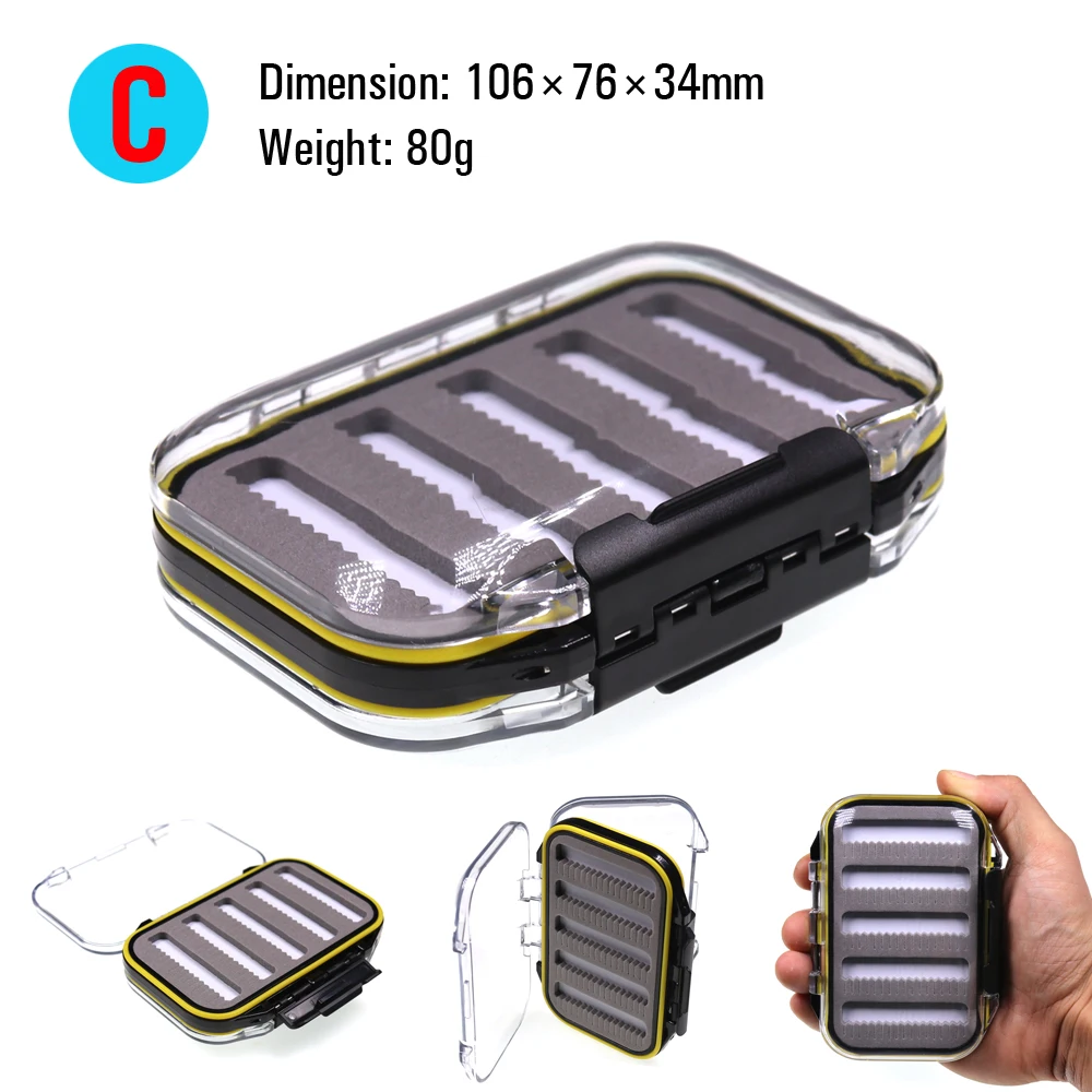 ICERIO-caja de aparejos de pesca con mosca, resistente al agua, doble cara, cebo, señuelo, moscas, ninfa, cajas de almacenamiento, accesorios de pesca con mosca de carpa