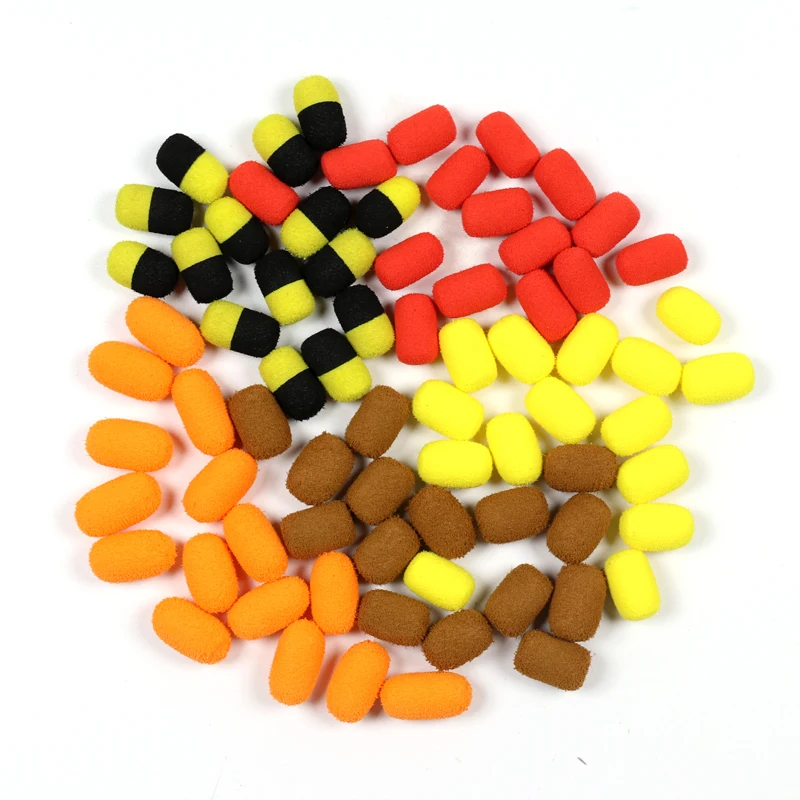 Bimoo-anzuelo de espuma para pesca de carpa, cebo cilíndrico de 8mm, aparejo en zigrig, aparejos terminales, color marrón y rojo, 15 unids/paquete - imagen 3