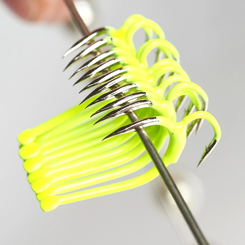 Anzuelo de pesca automático superafilado, anzuelos dobles de acero al carbono para mar, con púas, de segunda generación, 10 Uds. - imagen 4
