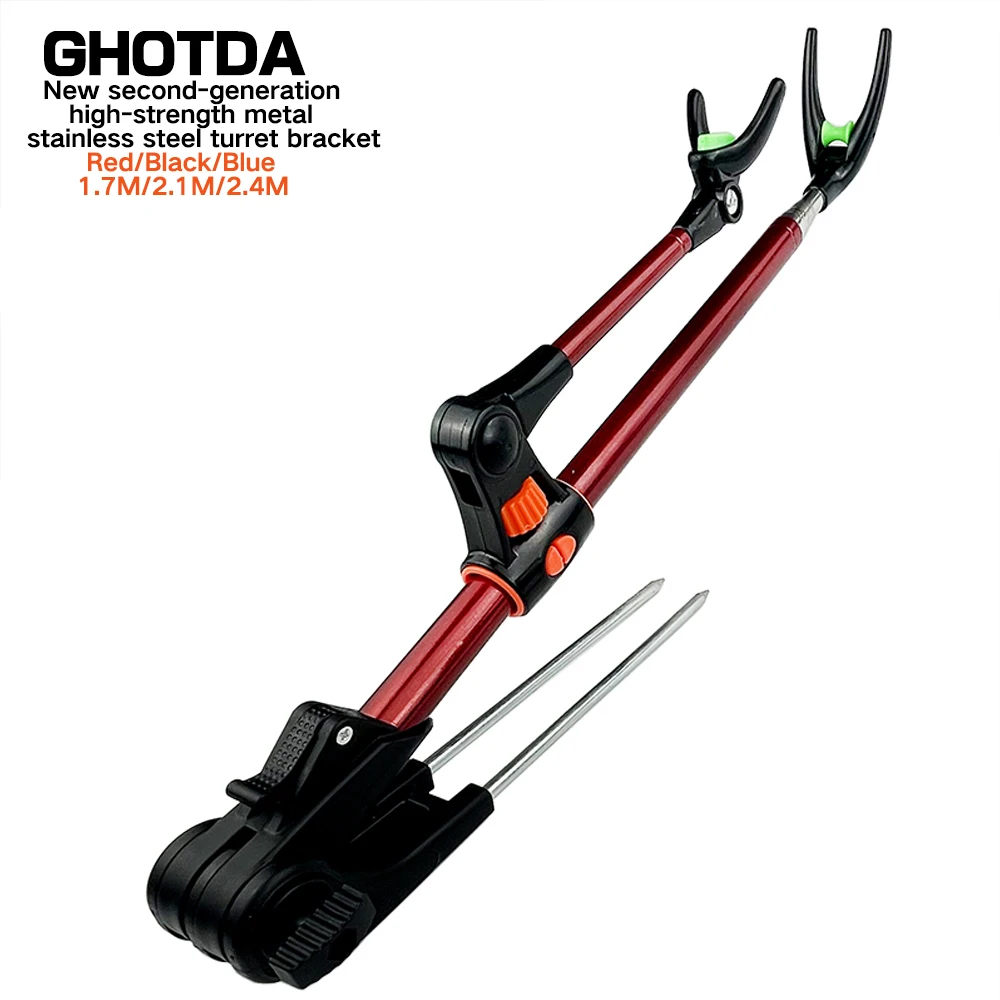 Soporte telescópico para caña de pescar, herramienta plegable para caña de pescar, 1,7-2,4 M - imagen 5