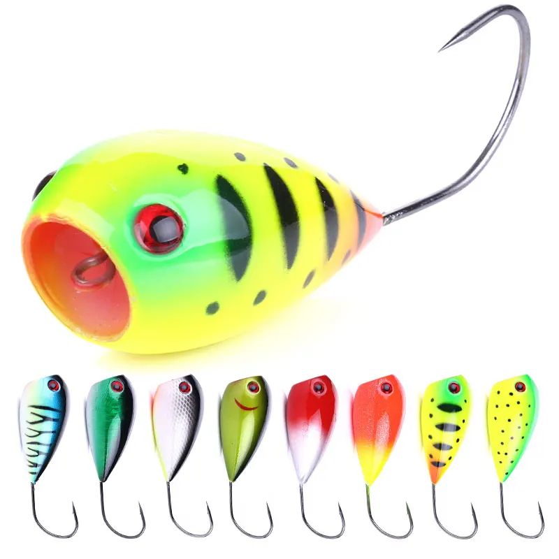 Popper Huevo Croata Boca Grande – Señuelo duro con anzuelo simple - imagen 4
