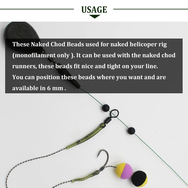 Cuentas Chod para aparejo de pesca de carpa, accesorios de pesca de carpa, helicóptero d-rig Chod Rig, Terminal de aparejos, 3 uds. - imagen 4