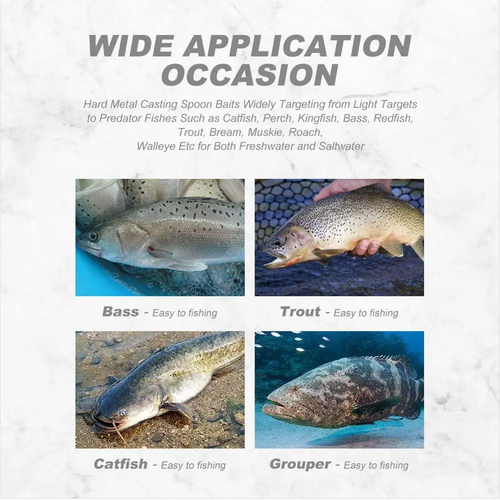 Noeby 10g 15g 20g cuchara giratoria de Metal cebo de pesca plantilla de fundición de oro plateado señuelo duro pluma anzuelo triple señuelo de pesca de Lucio - imagen 3