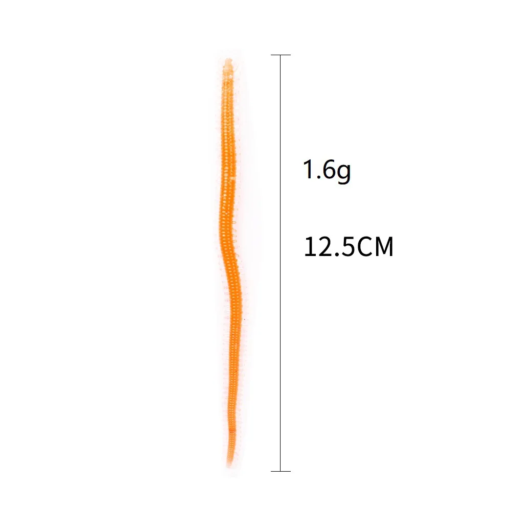 Señuelos de Pesca blandos de gusanos de mar, cebo de silicona, 12,5 cm/1,6g, gusano de arena de mar realista, 10 unids/lote - imagen 2