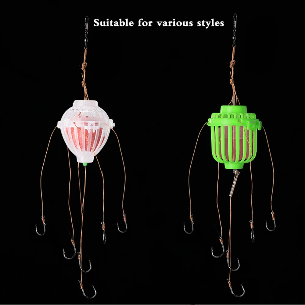 Cebos de pesca flotantes para carpa, juego de anzuelos de lanzamiento de cuerda, jaula salvaje, cebos naturales para alimentador de peces, Río y río - imagen 5