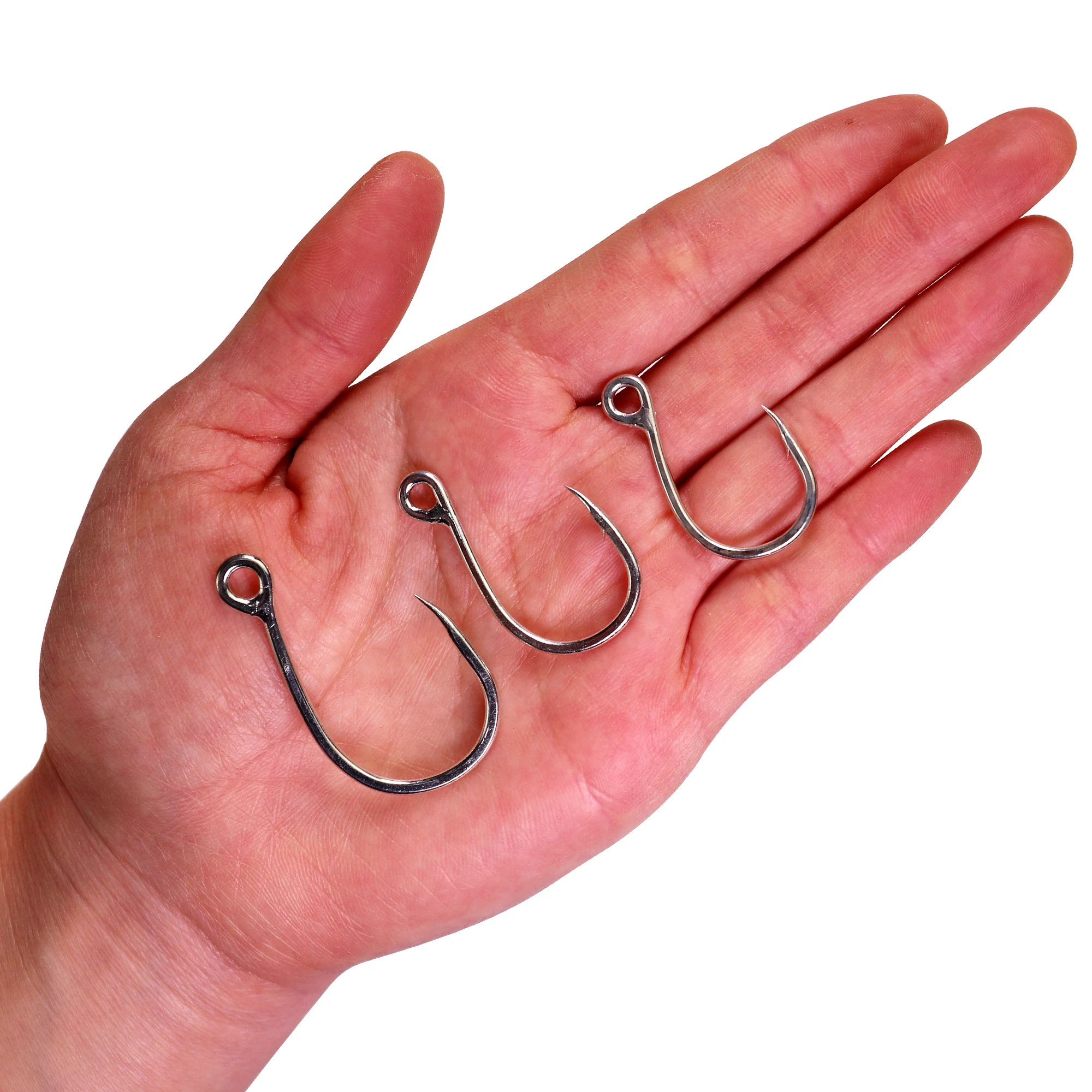 Anzuelos de anzuelo Big Eye, anzuelos de pesca de agua salada 9986 # 6/0 # 4/0 # Gancho de manivela afilado 3/0, gancho de púas de acero de alto carbono para señuelo suave - imagen 4