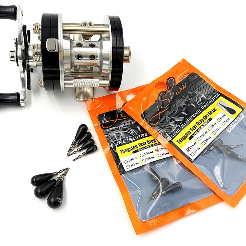 LSP Rig-plomo de tungsteno, accesorio columnar, señuelo, plomos de pesca, accesorios de pesca, peso de pesca negro, tiro de gota de tungsteno - imagen 5