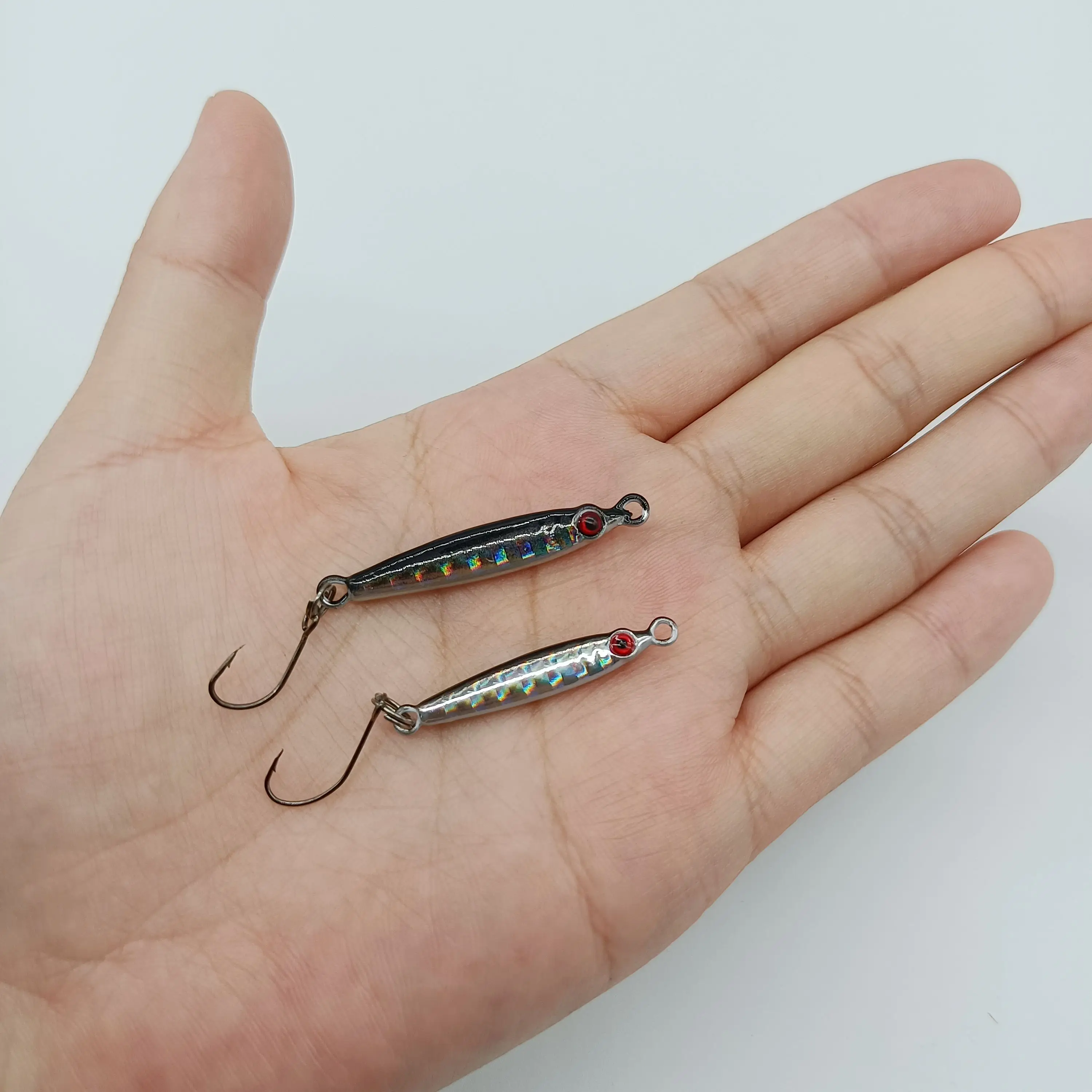 DUODUOYU, 1 Uds., Mini plantilla de Metal, señuelo de pesca con cuchara, 3g/5g, pez pequeño con un solo anzuelo, señuelo de pesca de lubina