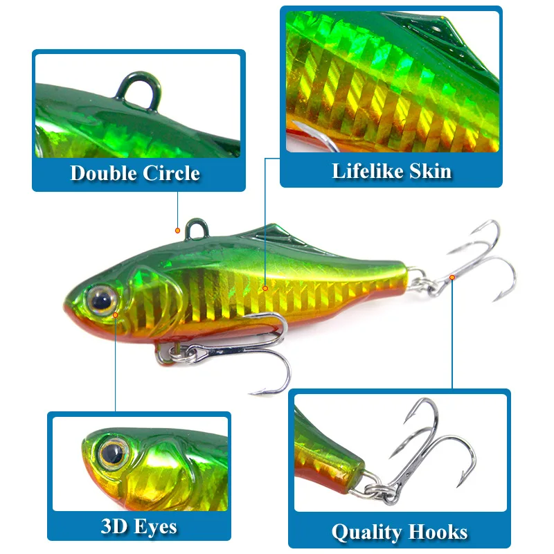 Señuelo de pesca VIB, 7,3 cm, 22,5g, ojos 3D, Wobbler, cebo duro, lubina, Trolling, Iscas artificiales, Crankbait, pesca de carpa, 1 ud. - imagen 4