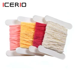 ICERIO-Serpentinas de ninfas de chenilla Ultra, Material de atado de moscas húmedas para gusanos de San Juan, 2 tarjetas x 2M