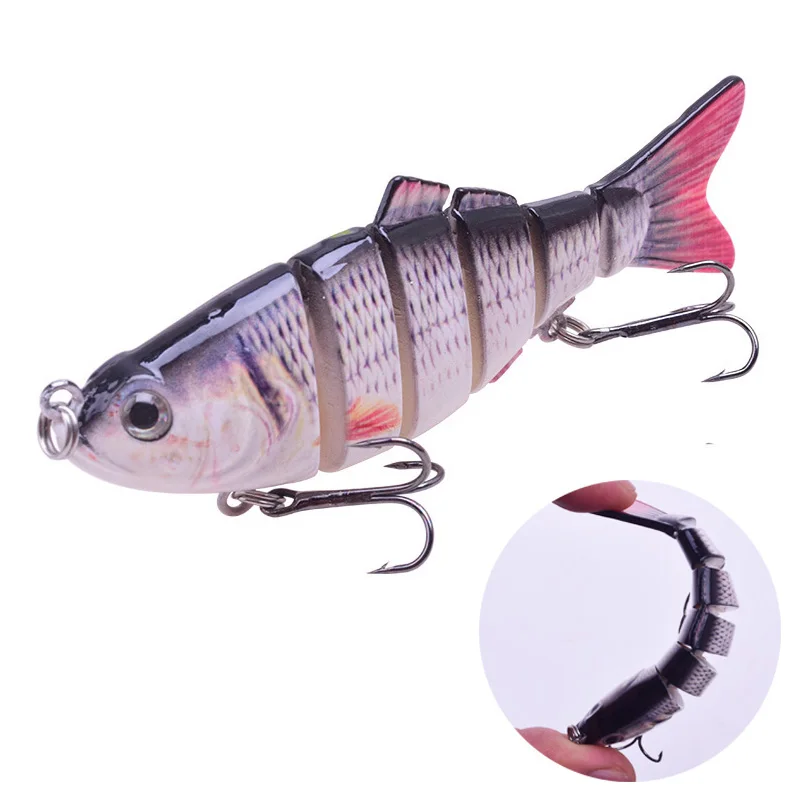 Equipo de pesca biónico de invierno, cebo duro multisección para nadar, 10cm, 20g, Wobblers artificiales giratorios, carpas, Lucio, Crankbait, 1 ud. - imagen 4