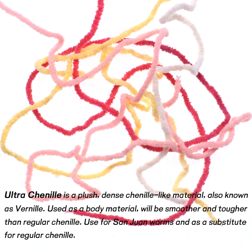 WIFREO 3 uds * 2M Ultra chenilla ninfas Pupas serpentinas moscas húmedas atado Material Vernille para gusanos San Juan Eggi Juan Kenobi - imagen 3