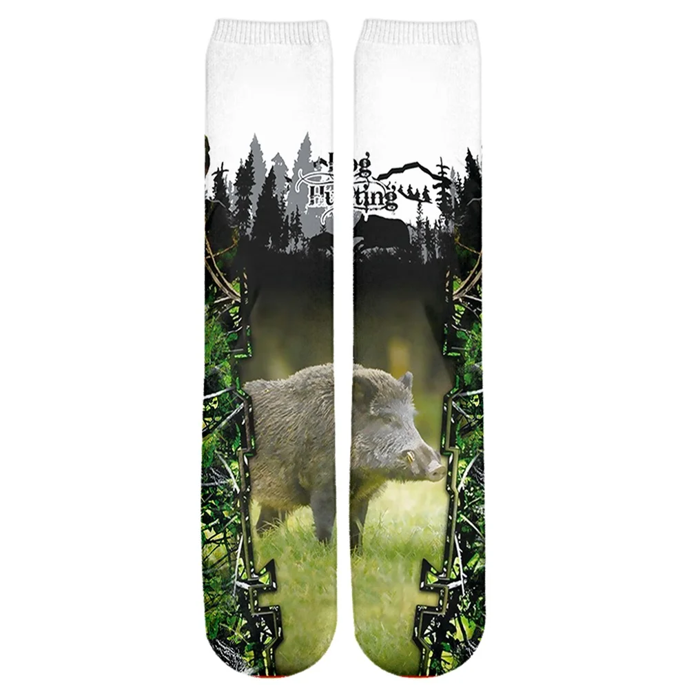 Calcetines de marca PLstar Cosmos 2025, nuevos calcetines de moda para hombre, calcetines de camuflaje de caza de oso/jabalí, calcetines informales hasta la rodilla con estampado 3D Unisex - imagen 4