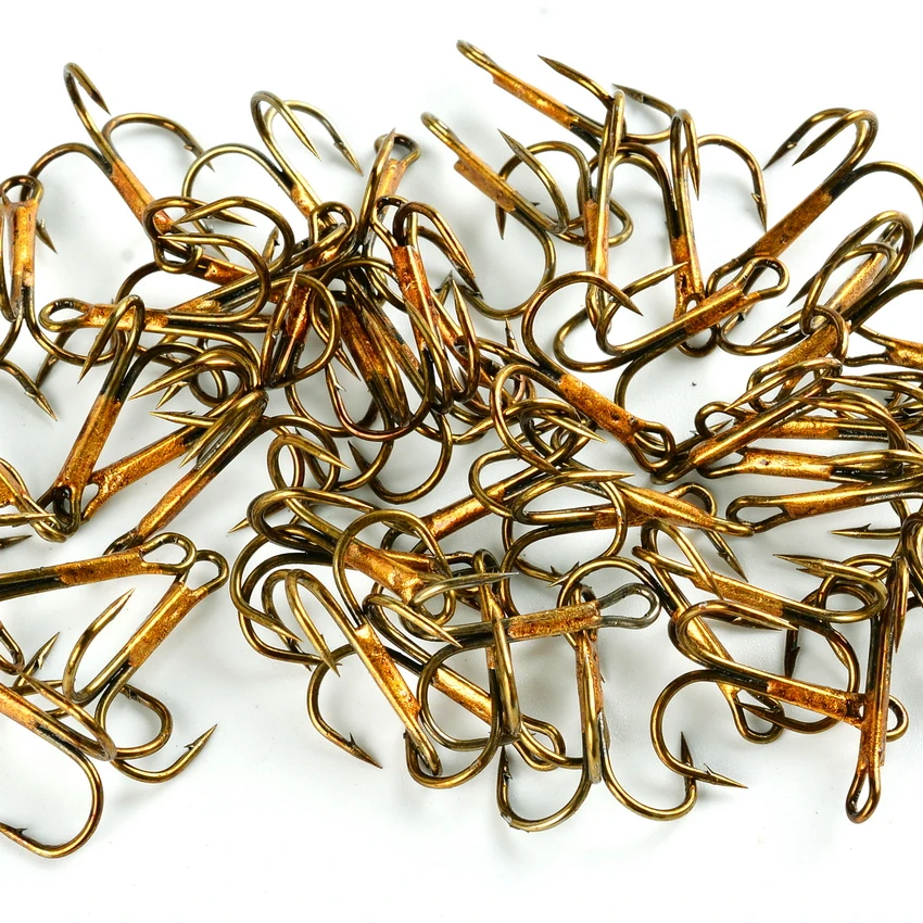 Anzuelos de pesca triples de acero al carbono, juego de anzuelos de púas, anzuelos redondos plegables, aparejos de pesca de agua salada, accesorios para señuelos, 10 unids/lote por caja - imagen 4