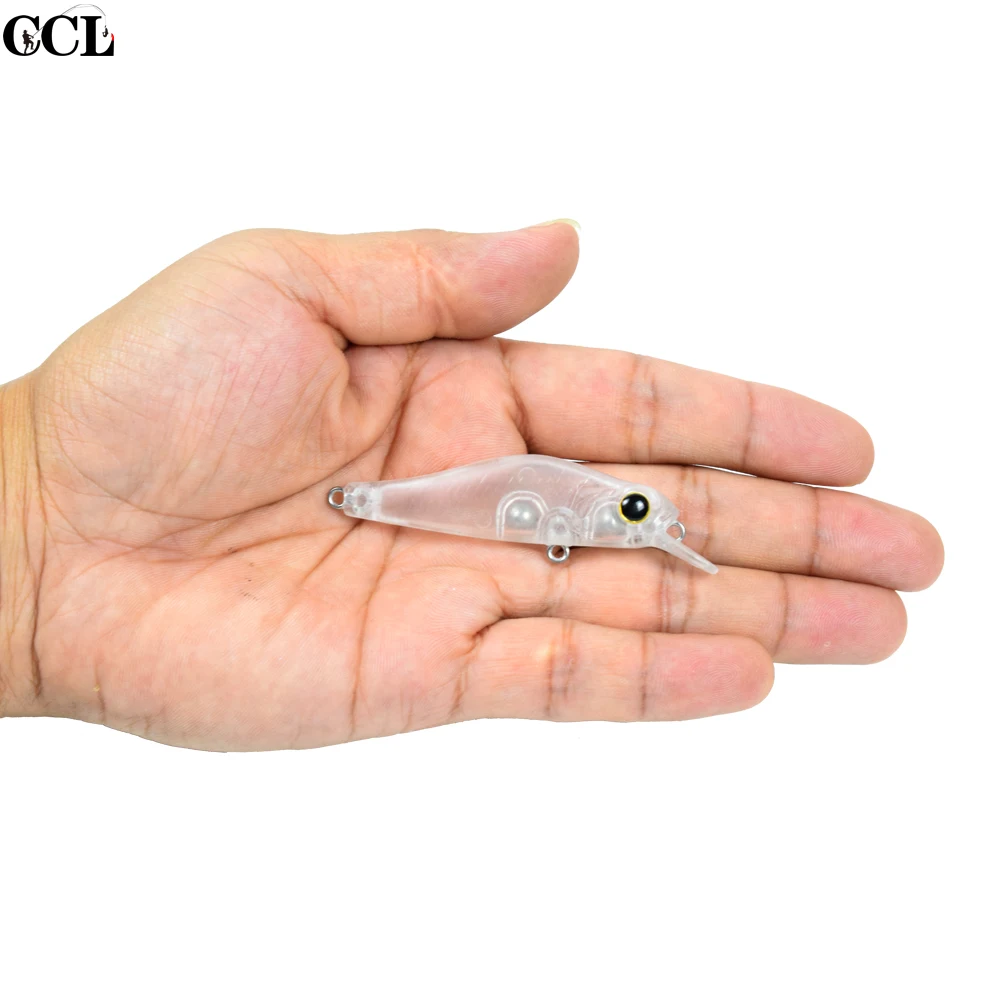 CCLTBA-SEÑUELOS de pesca para pececillos, 5 unids/lote, cebo para pececillos, 68,8mm, 5,6g, manivela sin pintar, trucha en blanco - imagen 3