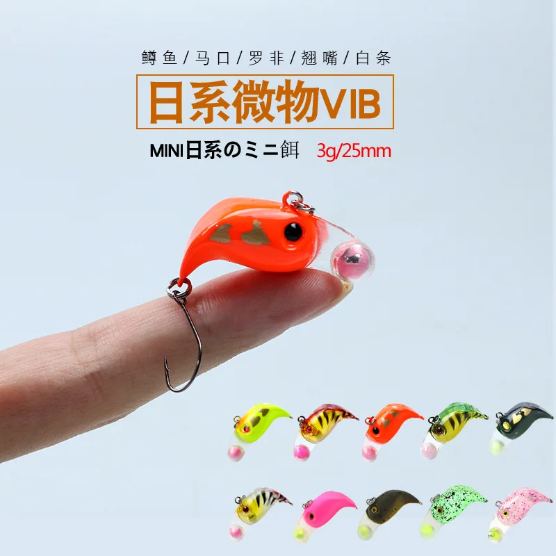 Señuelo de pesca Mini VIB Minnow, 2,5 cm, 3g, cebo duro Artificial pequeño, gancho afilado, Crankbait, aparejos Wobbler, trucha Freshwate - imagen 3