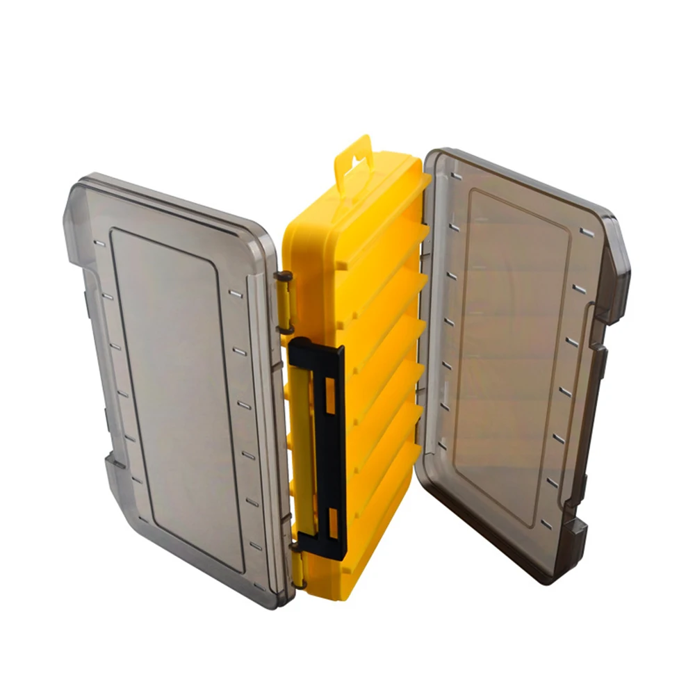 Caja de aparejos de pesca de doble cara, 12 y 14 compartimentos, caja de almacenamiento de anzuelos de pesca, estuche de almacenamiento grande de plástico X269G - imagen 3