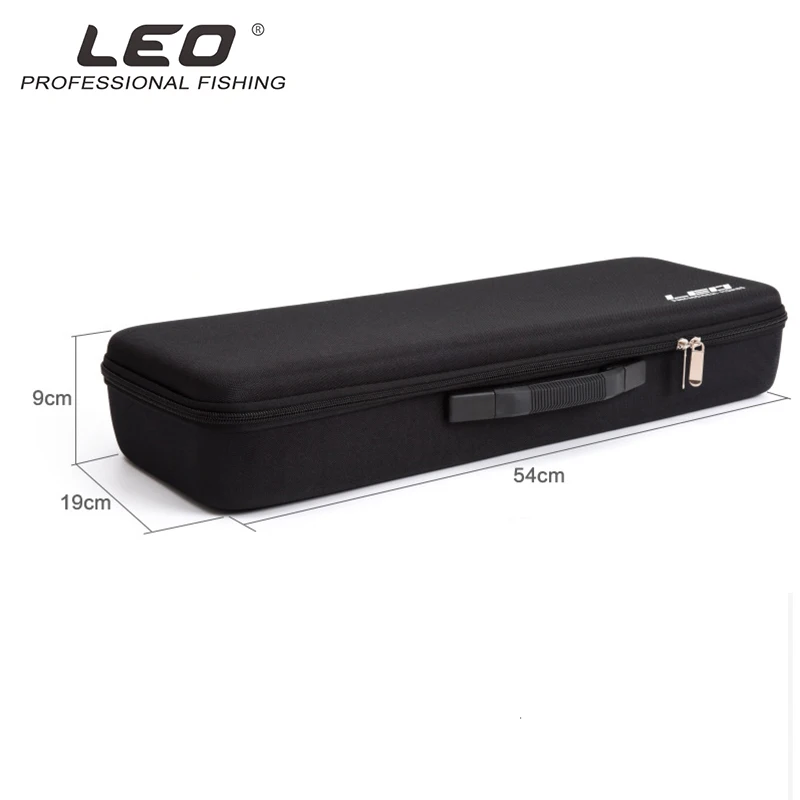 LEO-funda portátil para caña de pescar, funda de EVA negra a prueba de golpes, cubierta dura, esponja para caña de pescar, bolsa de almacenamiento para carrete - imagen 5